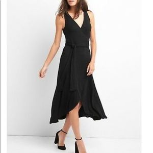 Black Gap Softspun Wrap Dress L Petite